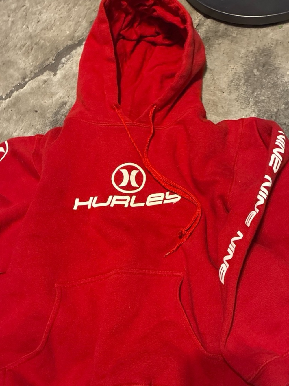 Vintage y2k Hurley Red Logo Pullover Hoodie